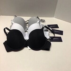 Mirity Underwire Bra - Lot Of 3 - Size 34C - Black -White- Gray - NWT